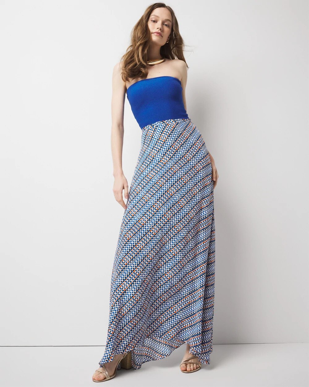 Geo Print A-Line Maxi Skirt | White House Black Market